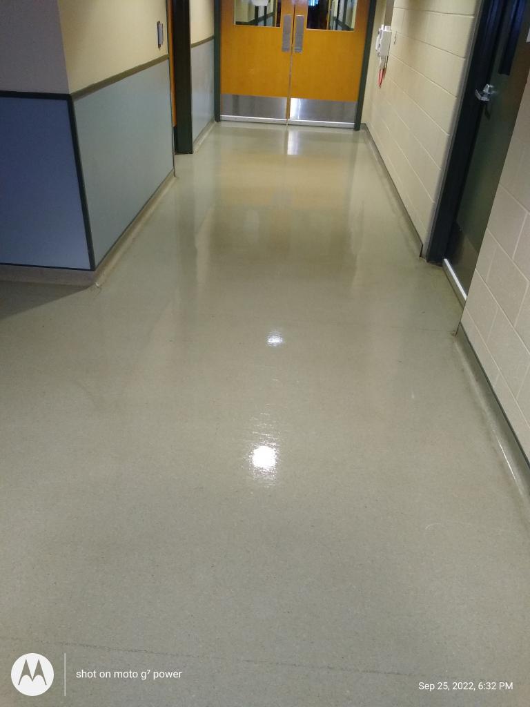 dj after commercial floor cleaning